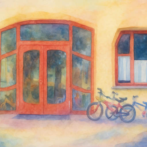 Waldorfkindergarten Coburg als Aquarellbild