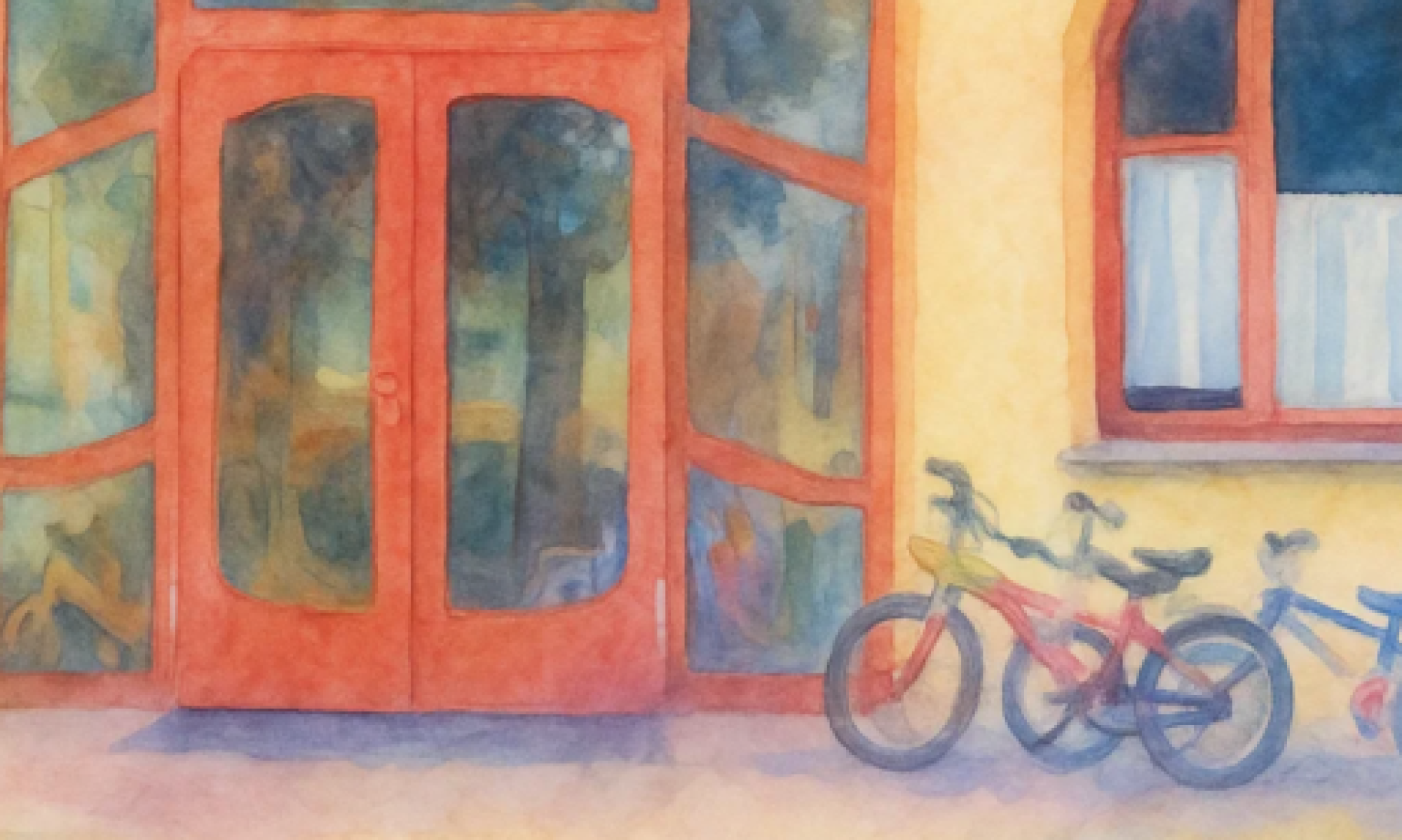 Waldorfkindergarten Coburg als Aquarellbild